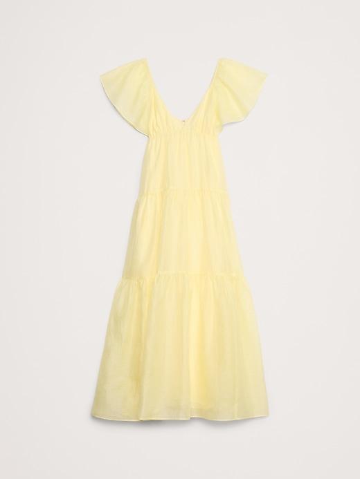 Linen-Silk Tiered Maxi Dress Product Image