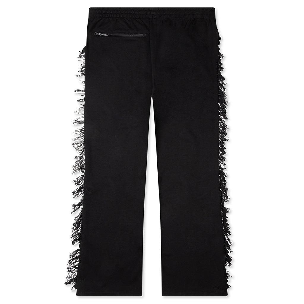 Rayon Jersey Fringe Boot-Cut Track Pant - Black Male Product Image