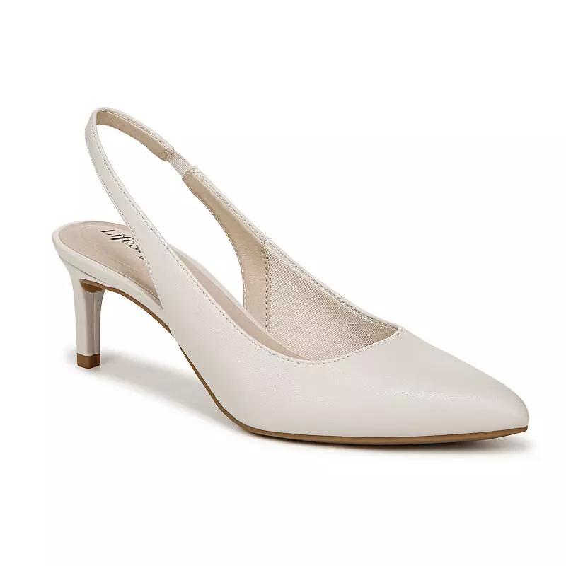 LifeStride Annalise Women's Slingback Heels, Size: 8.5 Wide, Bone White Product Image