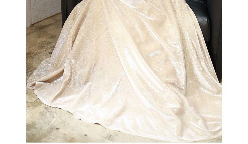 Off Shoulder Glitter A-Line Cocktail Dress / Evening Gown Product Image