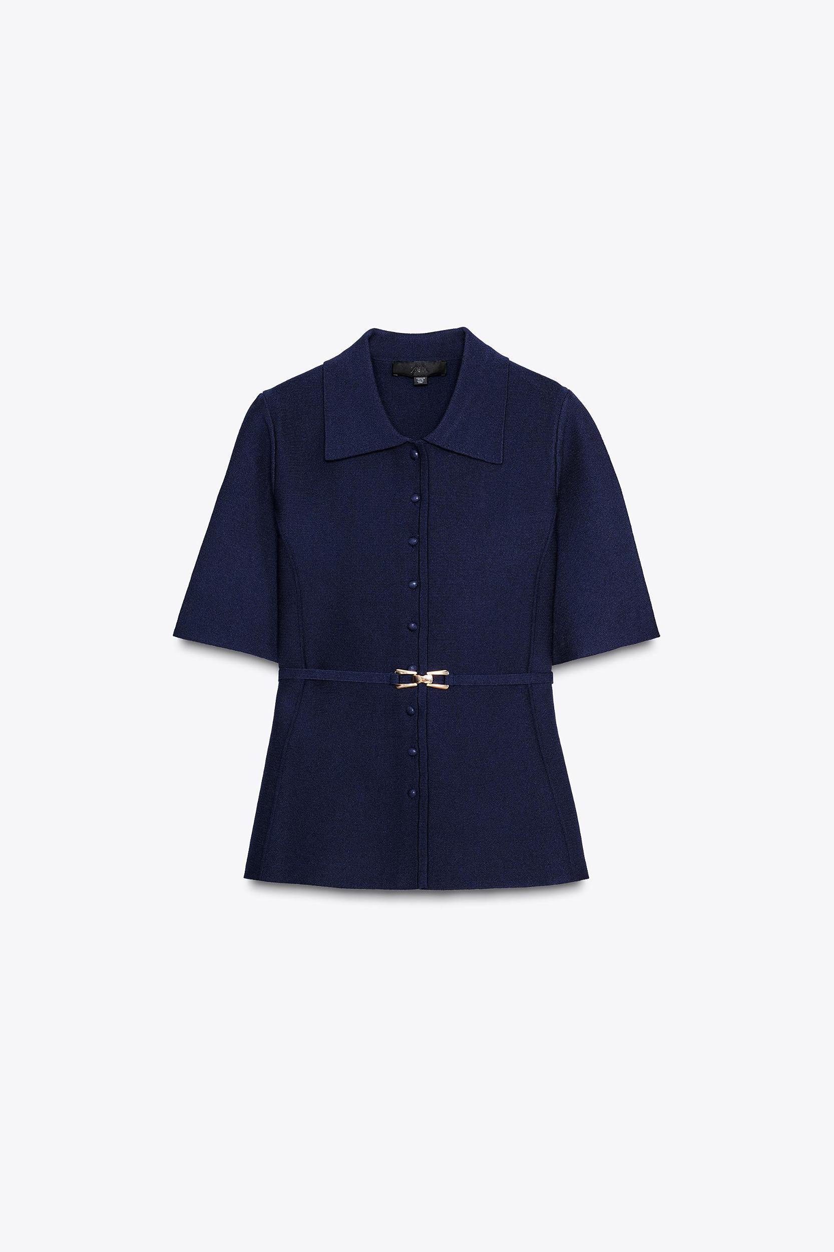 PLAIN KNIT BELTED JACKET Product Image