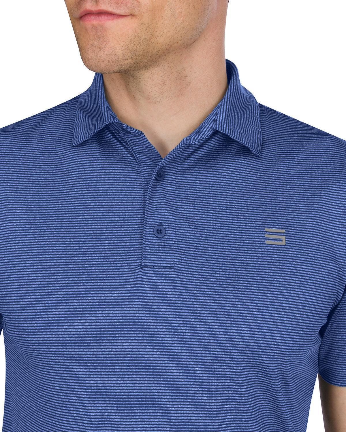 Three Sixty Six Men’s Thin-Striped Golf Polo Shirt Male Product Image