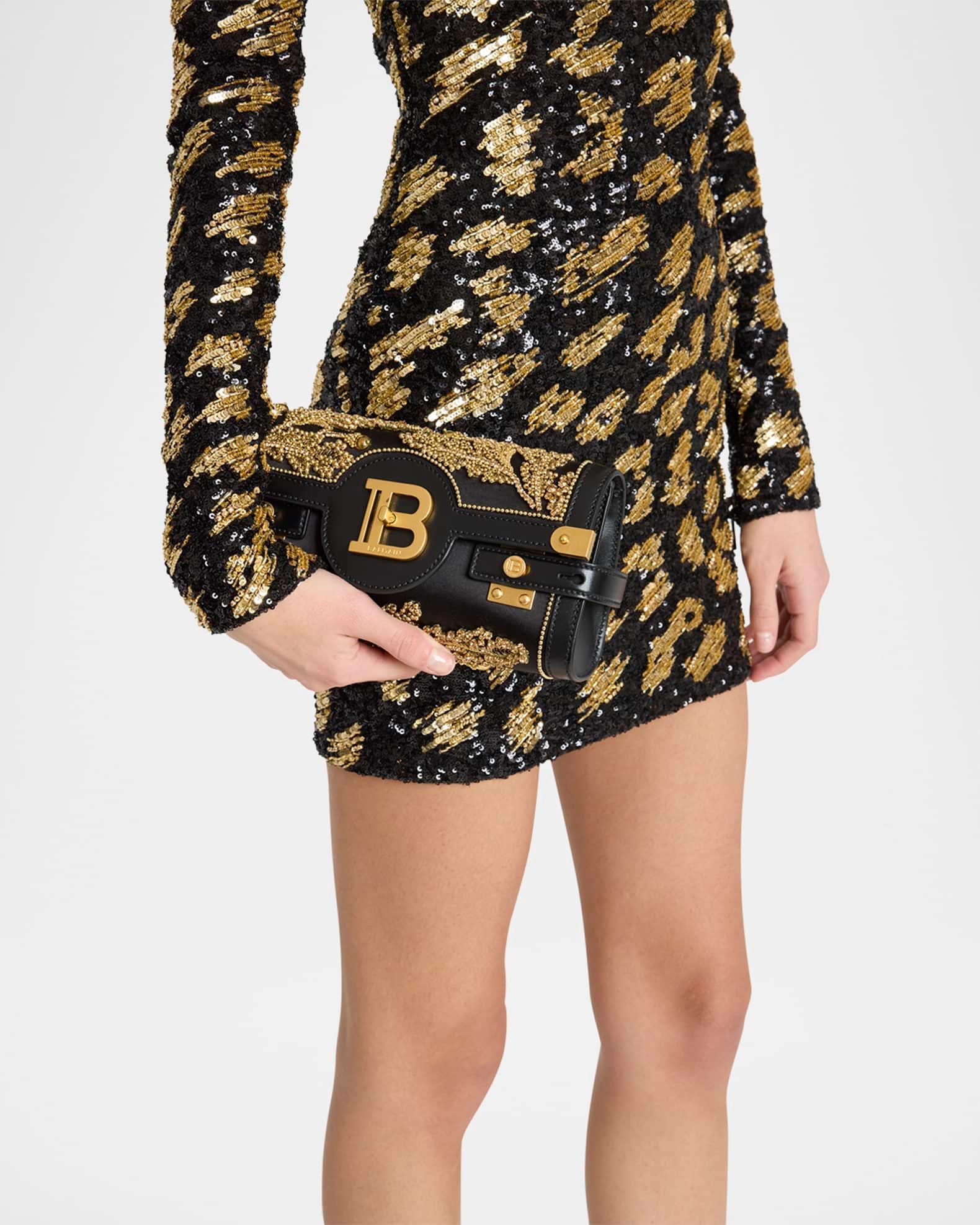 B-Buzz Beaded Pouch Shoulder Bag in Satin and Leather Product Image