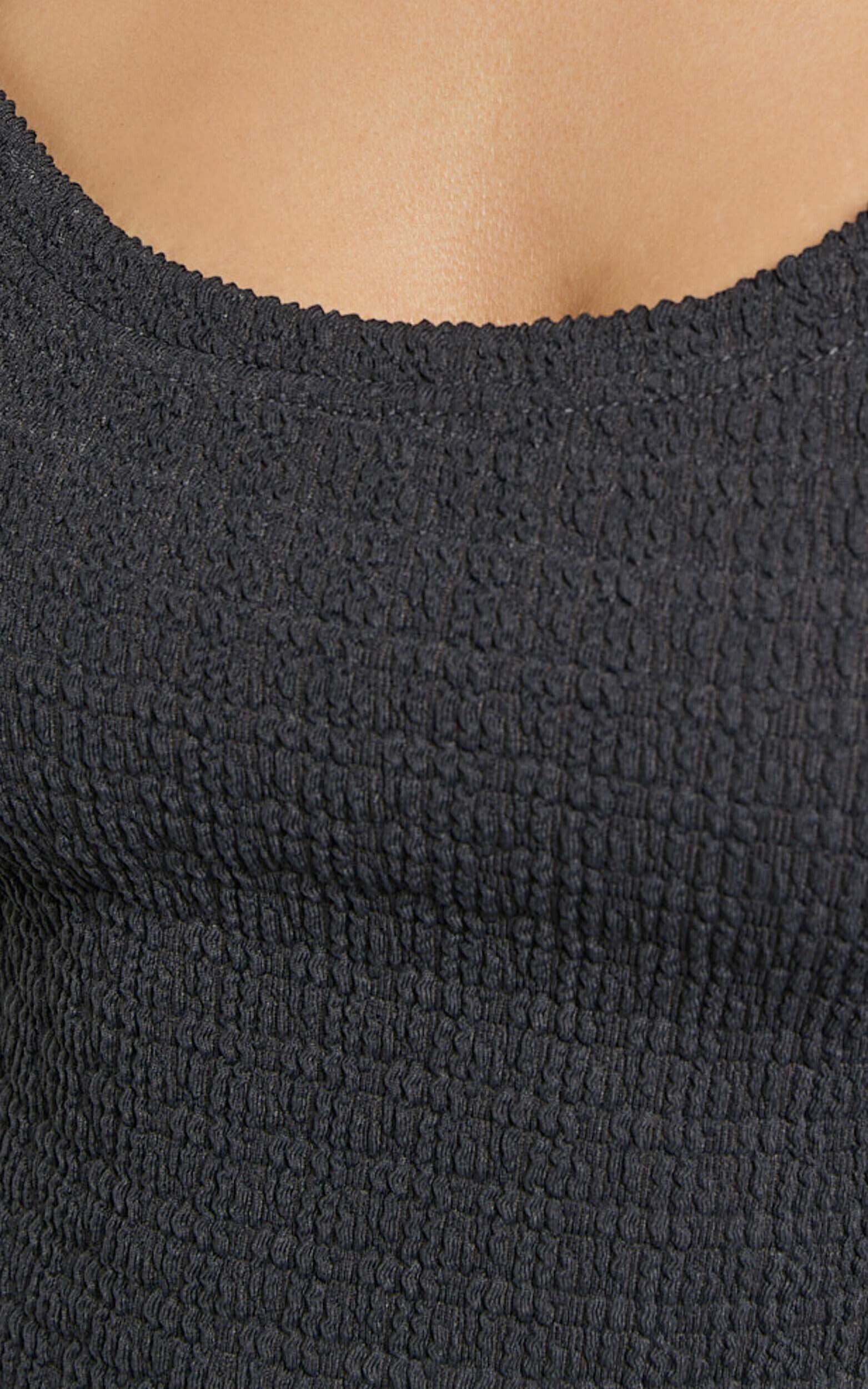 Pia Midi Dress - Twist Neck Cut Out Bodycon Dress in Charcoal Product Image