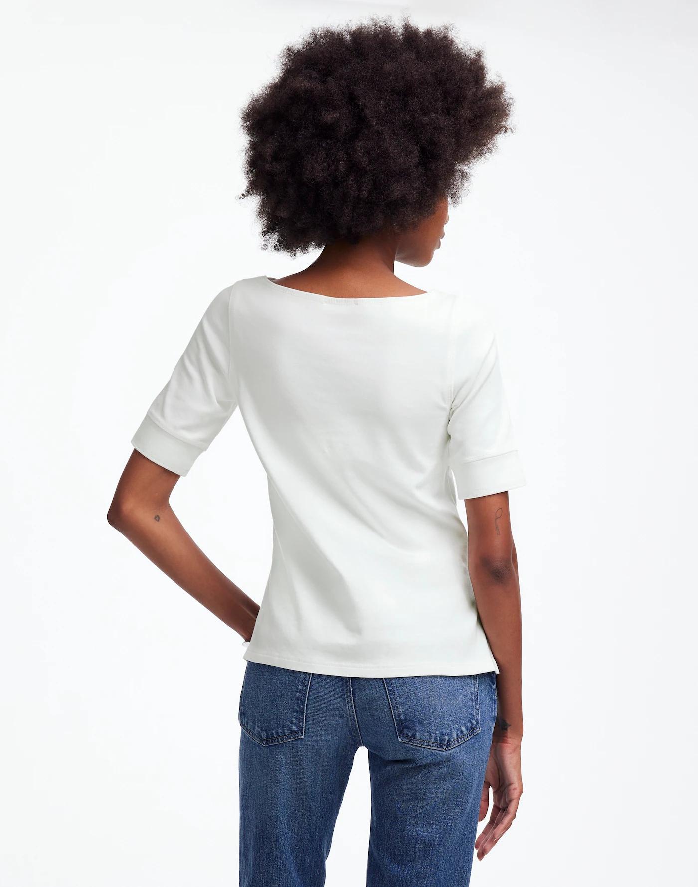 Elbow-Sleeve Boatneck Tee Product Image