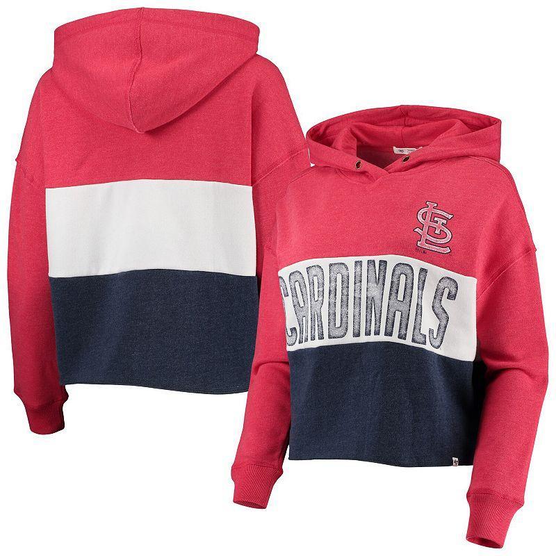 Womens 47 Heathered /Heathered Navy St. Louis Cardinals Lizzy Cropped Pullover Hoodie Product Image
