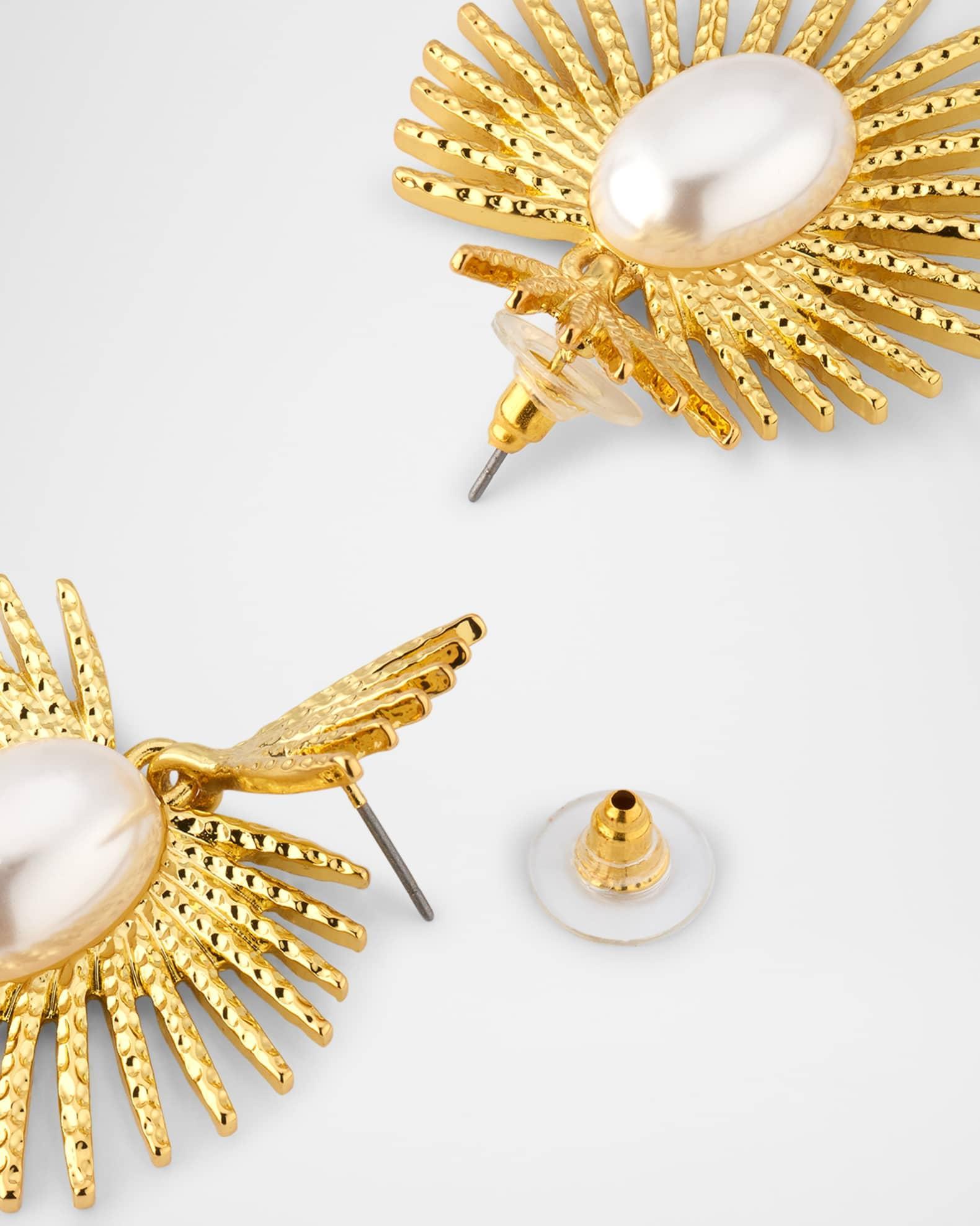 Cabochon Fan Drop Earrings Product Image