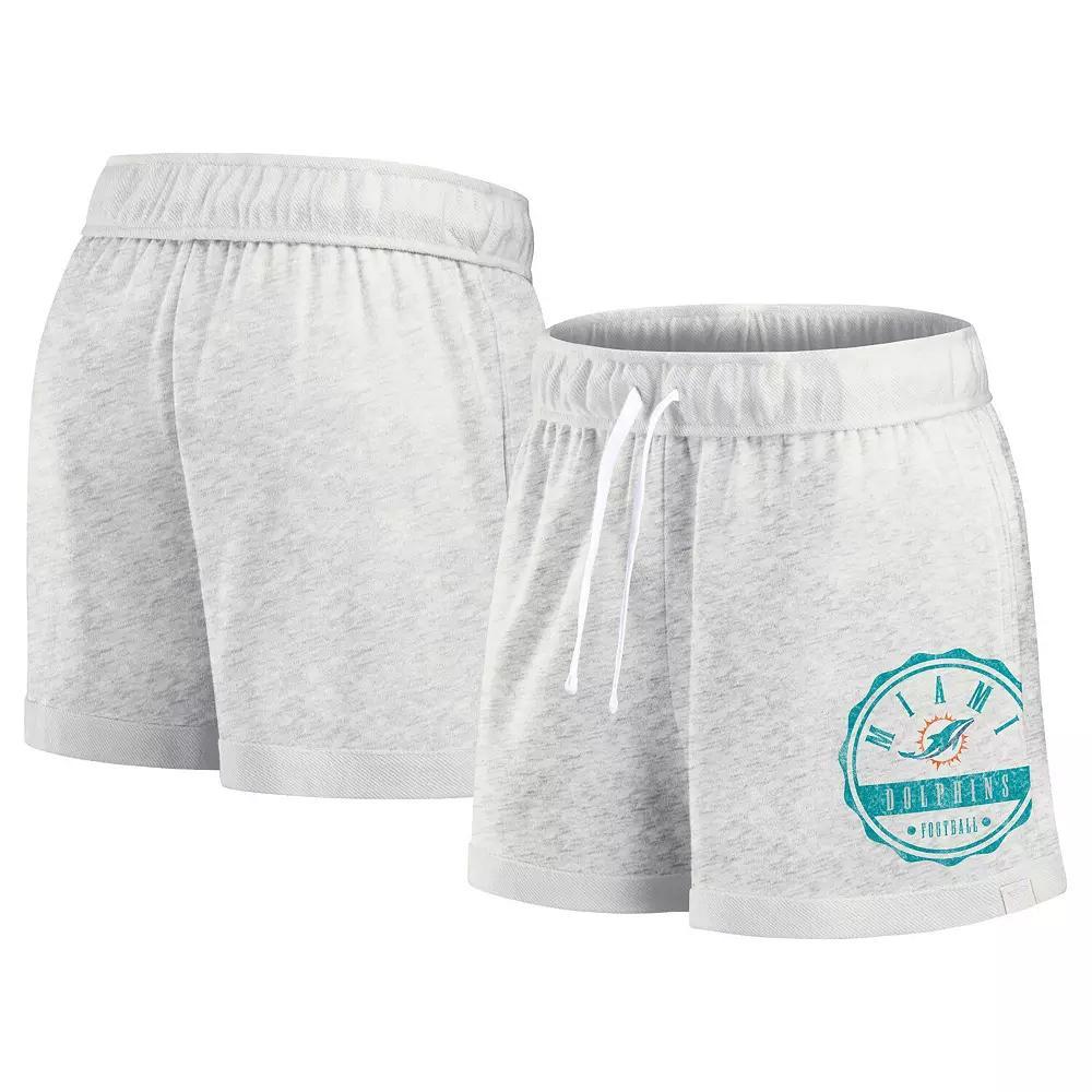 Women's Fanatics Oatmeal Miami Dolphins Vintage Badge Shorts, Size: 2XL, Team Product Image