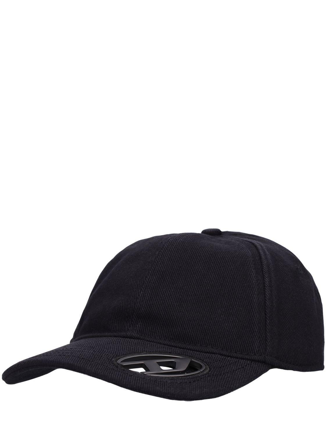 DIESEL Metal Oval-d Cotton Baseball Cap In Black Product Image