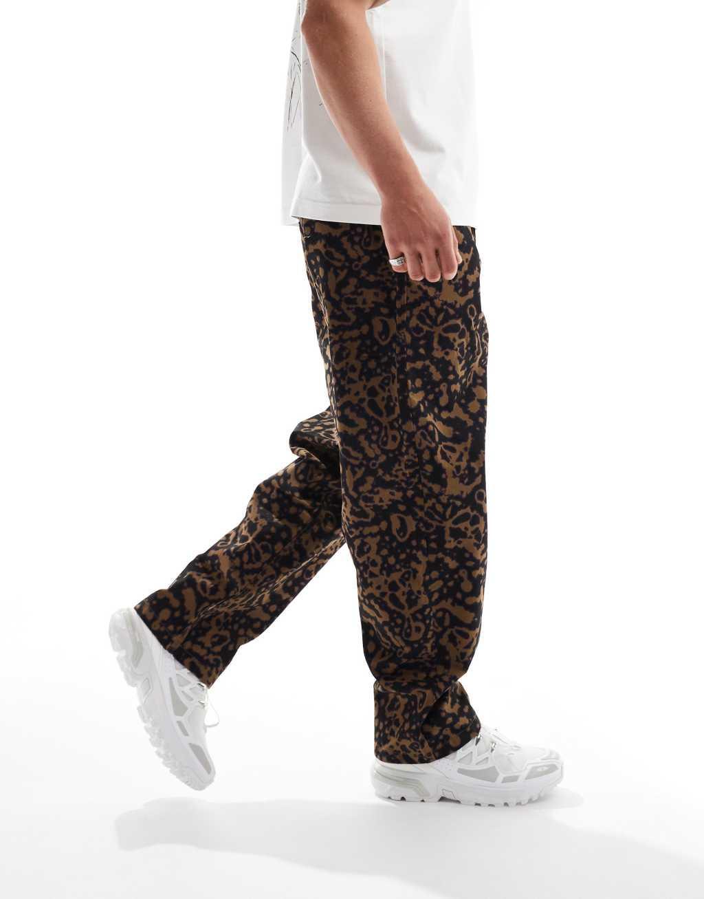 Vans range baggy tapered elastic waist pants in multi Product Image