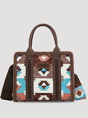 Southwest Sherpa Trim Small Tote | Women's ACCESSORIES | Wrangler® Product Image