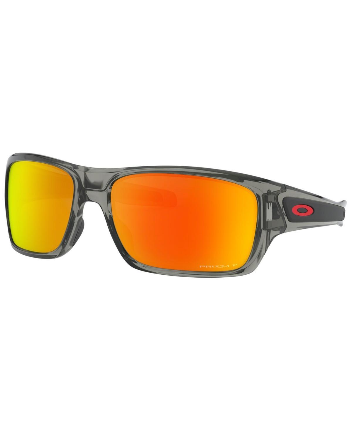Oakley Mens OO9263 Turbine 65mm Polarized Rectangle Sunglasses - Grey Ink/Prizm Ruby Product Image