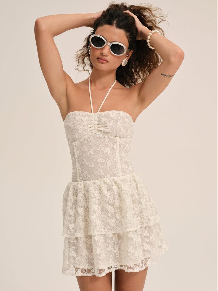 Ciao Lace Mini Dress — Ivory Product Image