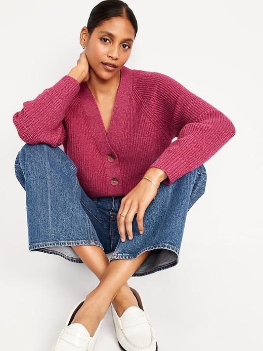 Shaker-Stitch Cardigan Sweater Product Image