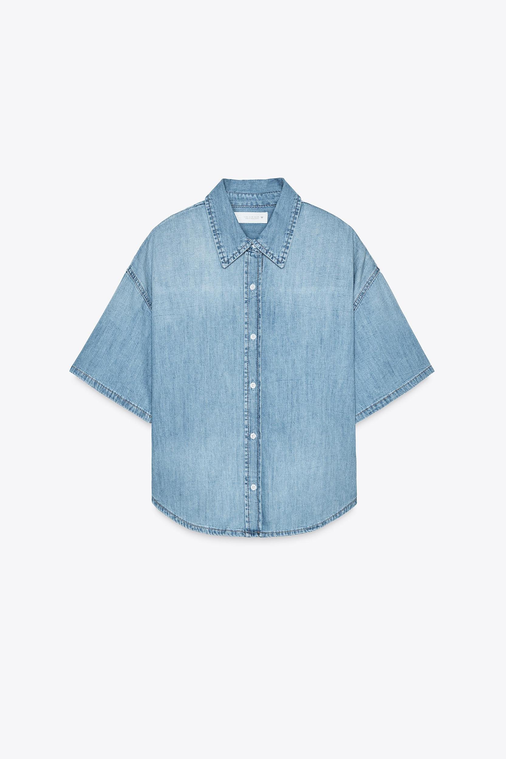 TRF CROP DENIM SHIRT Product Image