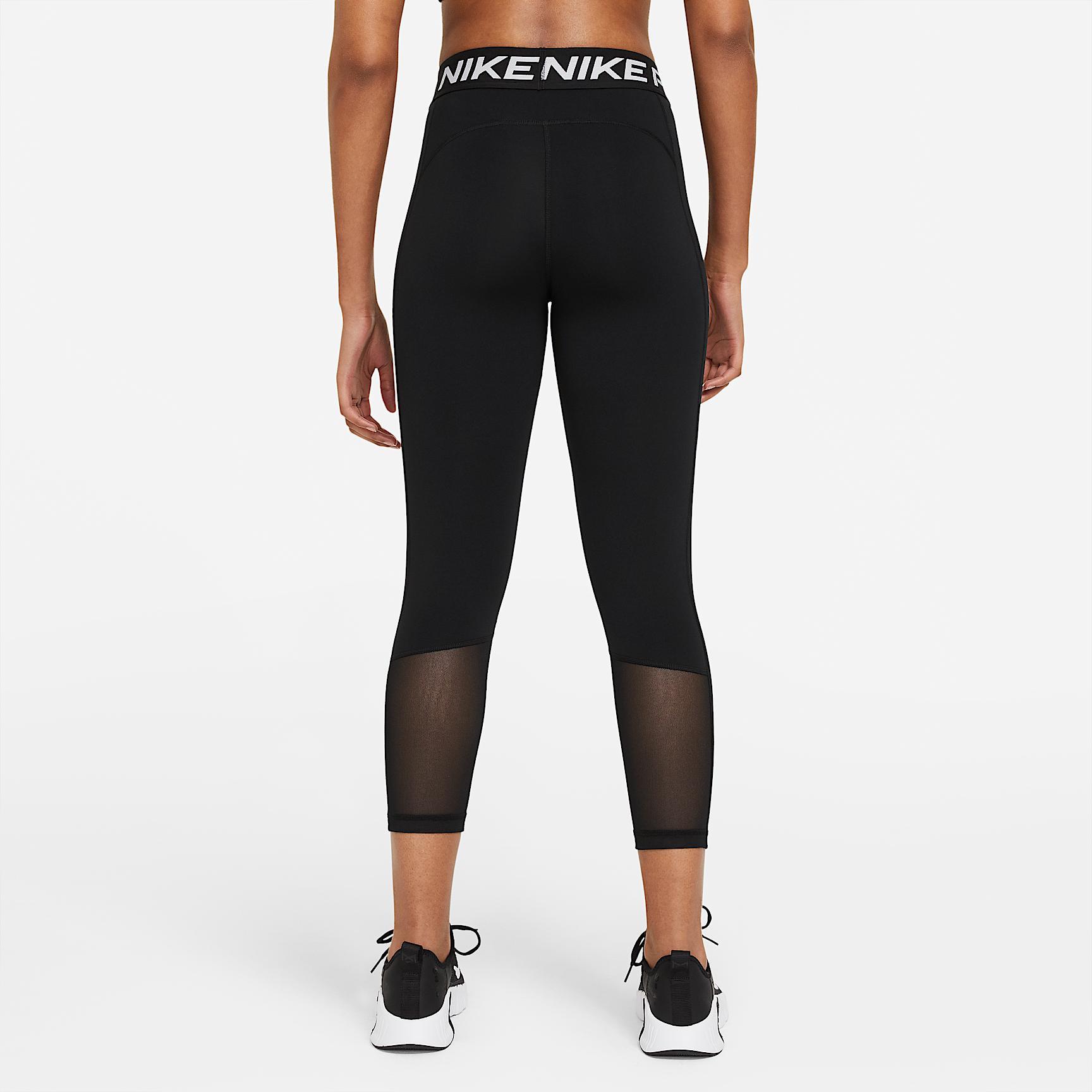 Women's Nike Pro Mid-Rise Crop Mesh-Panel Leggings (Plus Size) Product Image