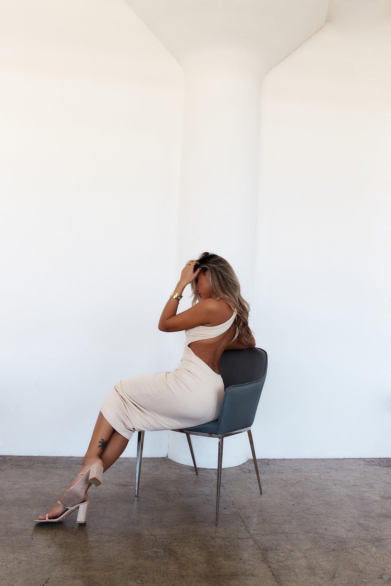 LIONESS The Clare Maxi Dress Oatmeal Product Image