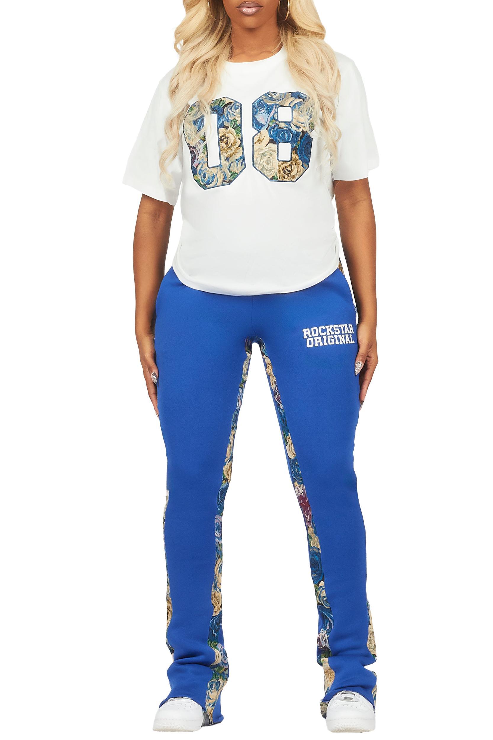 Linnea White/Royal Blue T-Shirt Tapestry Trackset Female Product Image