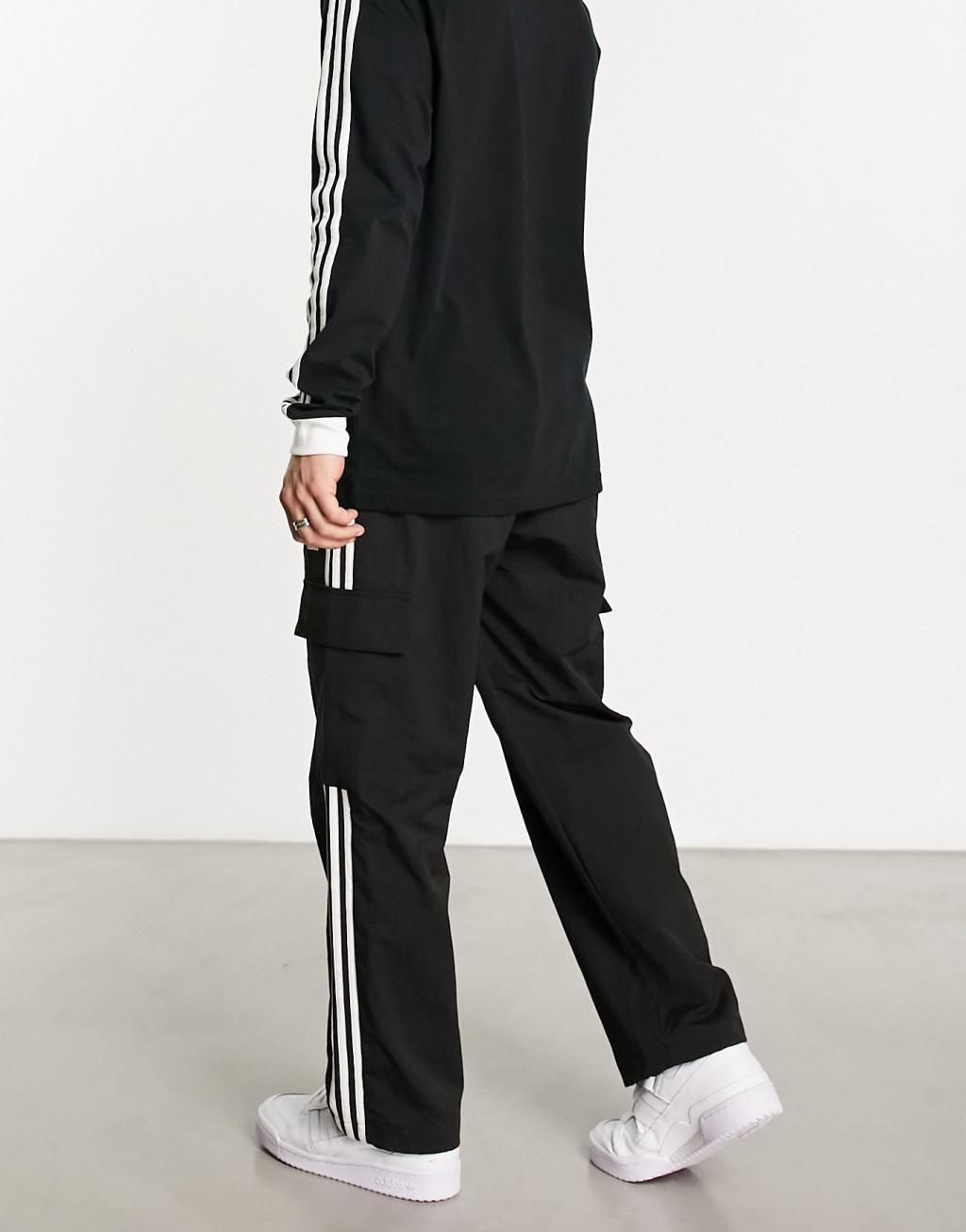adidas Adicolor Classics 3-Stripes Cargo Pants Black S Mens Product Image