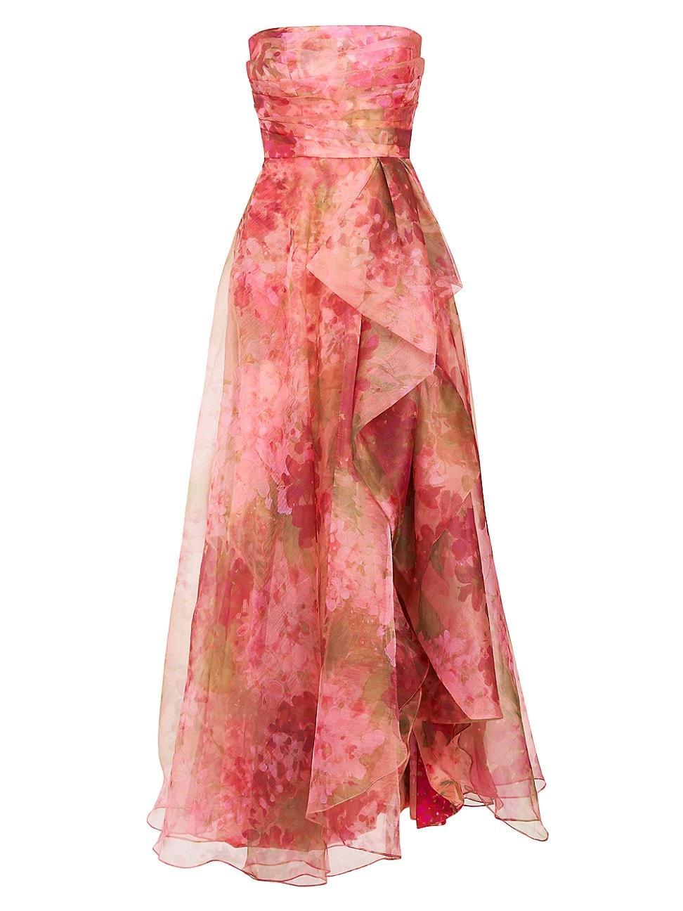 Womens Fahreta Floral Strapless Gown Product Image
