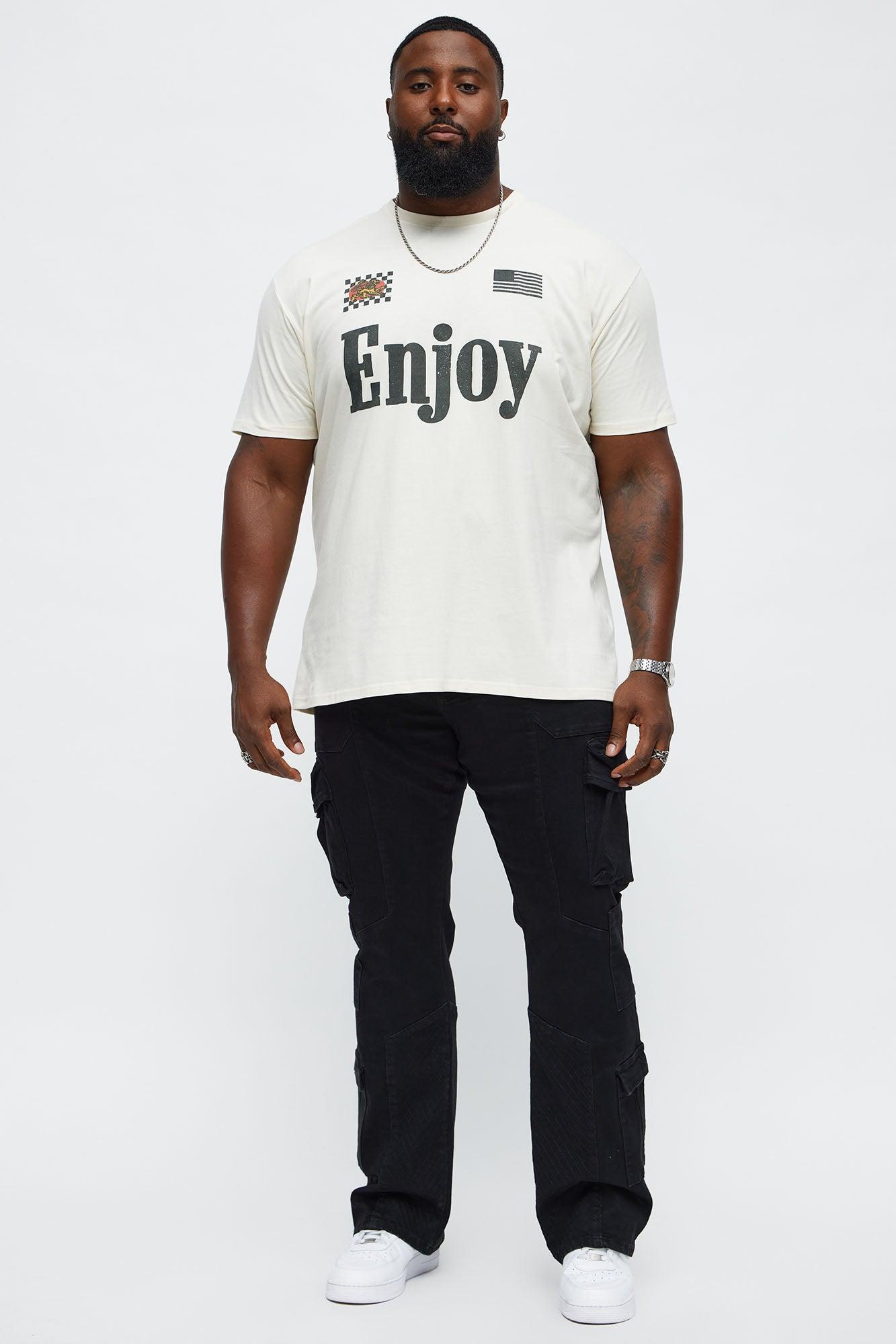 Enjoy Finer Things In Life Short Sleeve Tee - Off White Product Image