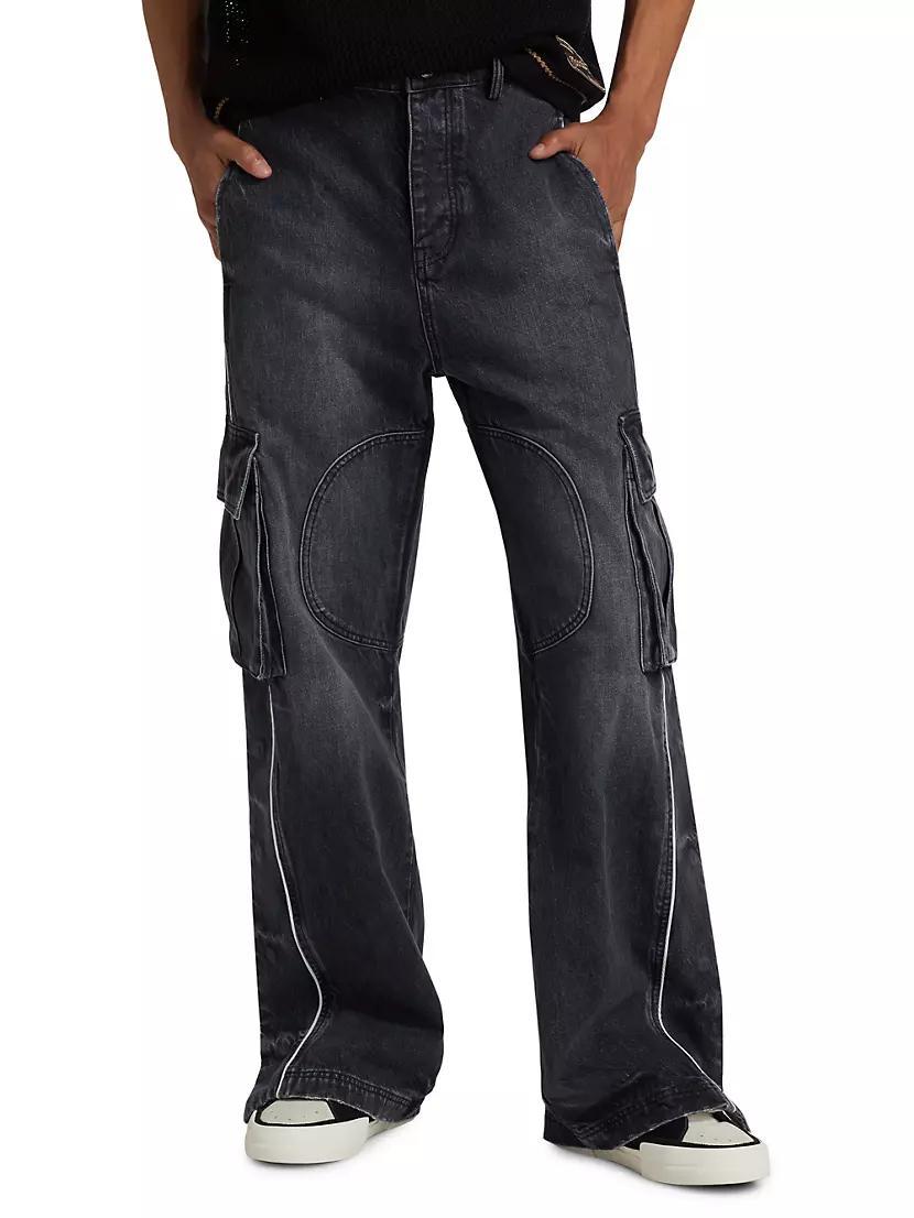 Denim Track Logo Cargo Pants Product Image
