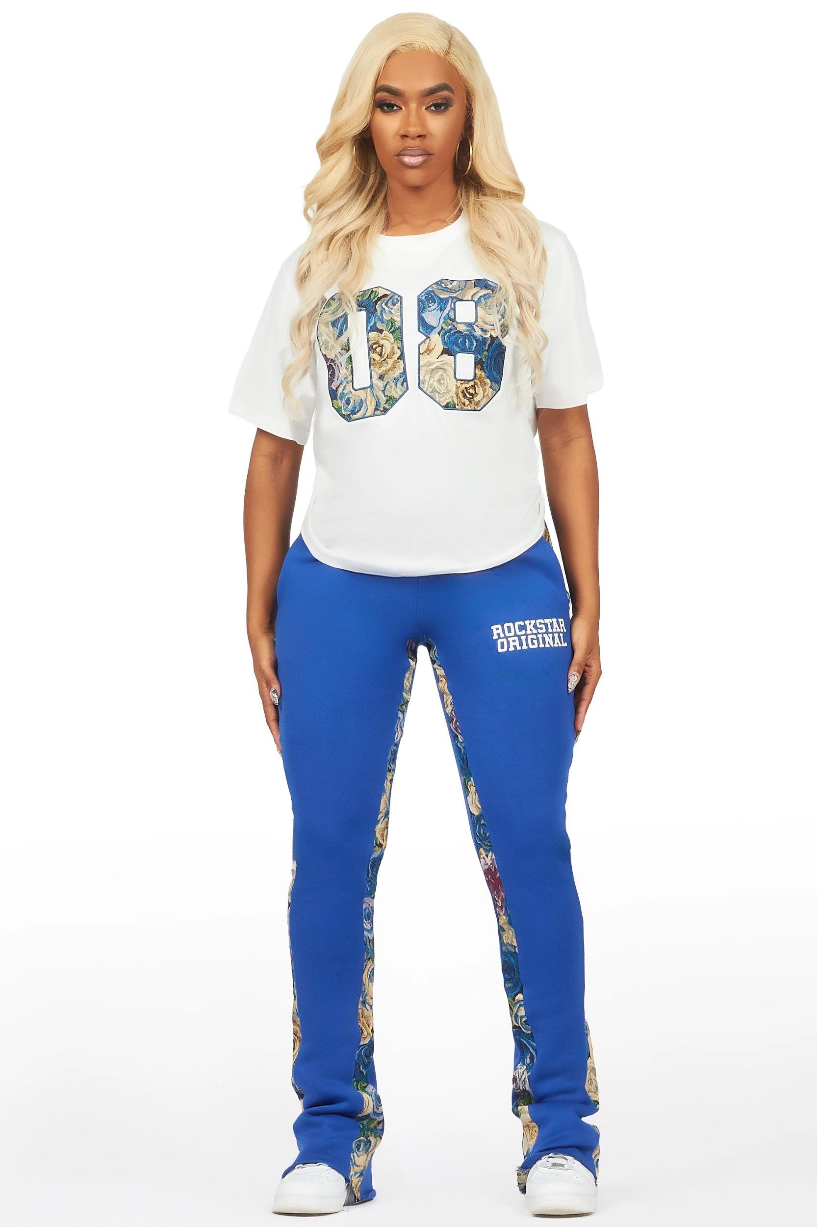 Linnea White/Royal Blue T-Shirt Tapestry Trackset Female Product Image