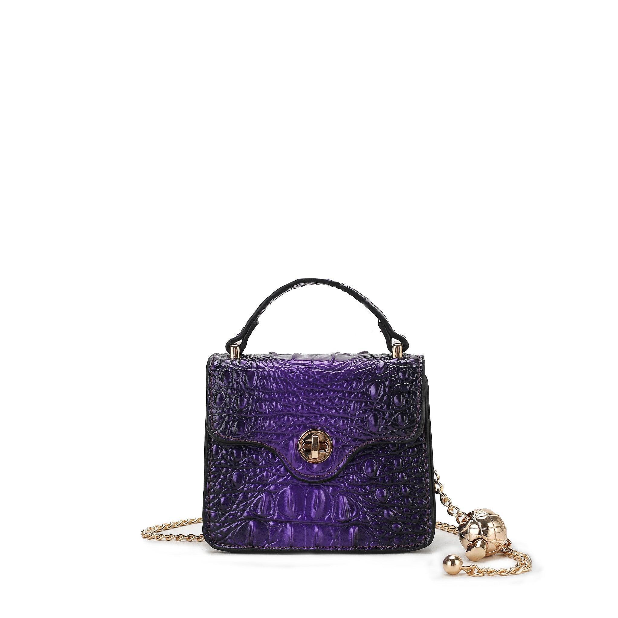 MKF Collection Women's Luxe Croc-Embossed Mini Satchel Female Product Image