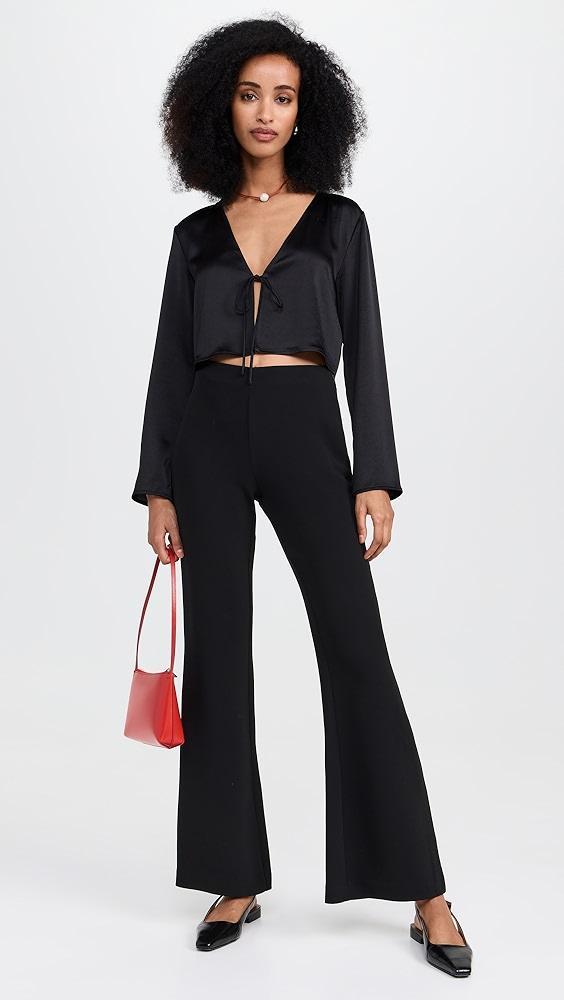 Leset Barb Long Sleeve Tie Top | Shopbop Product Image