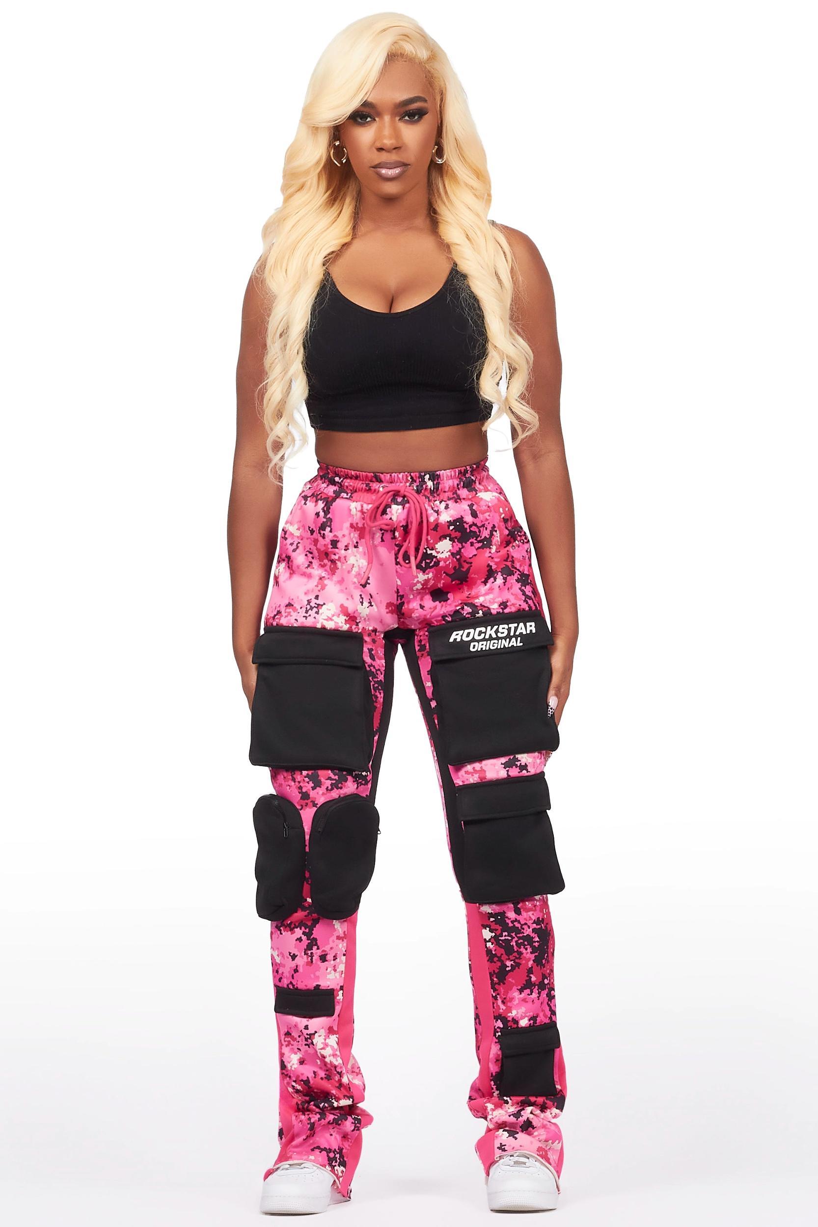 Norika Pink Digital Camo Stacked Track Pant Female Product Image