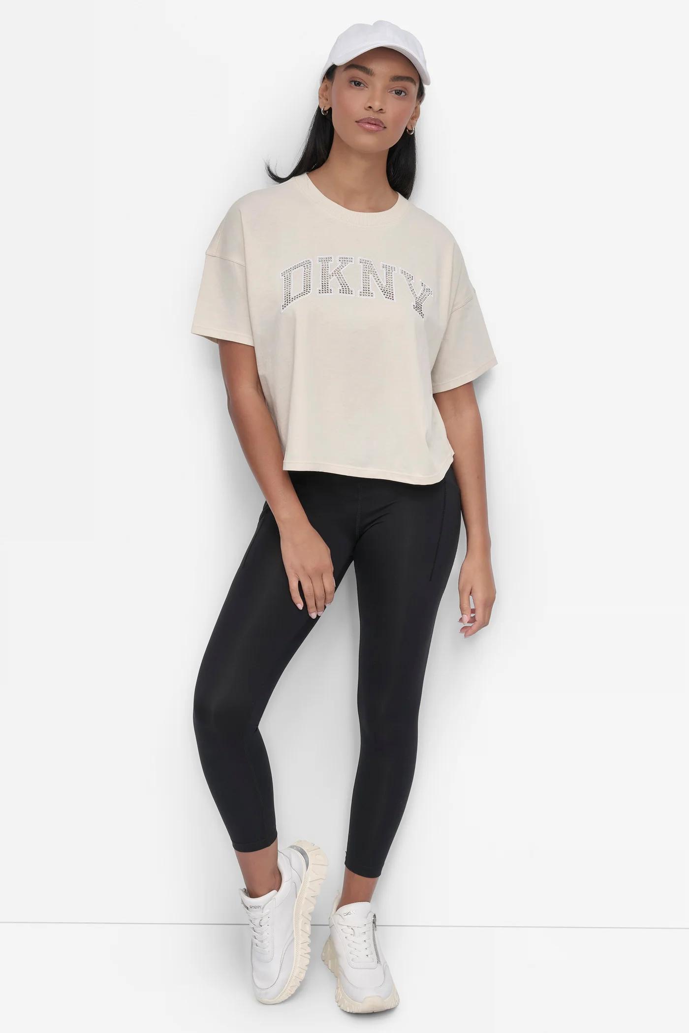 CROPPED OMBRÉ CRYSTAL LOGO TEE Product Image