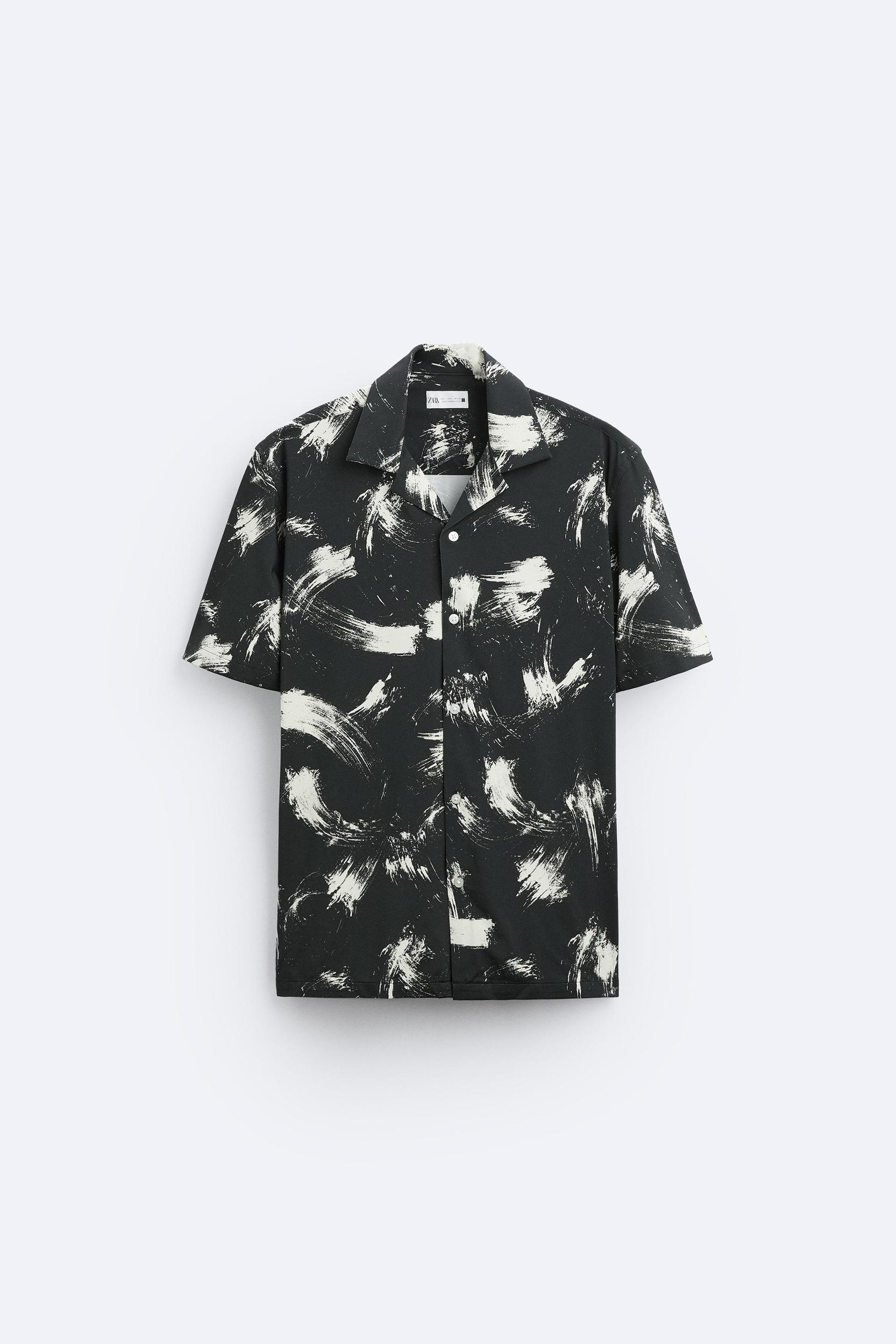 ABSTRACT PRINT STRETCH SHIRT Product Image
