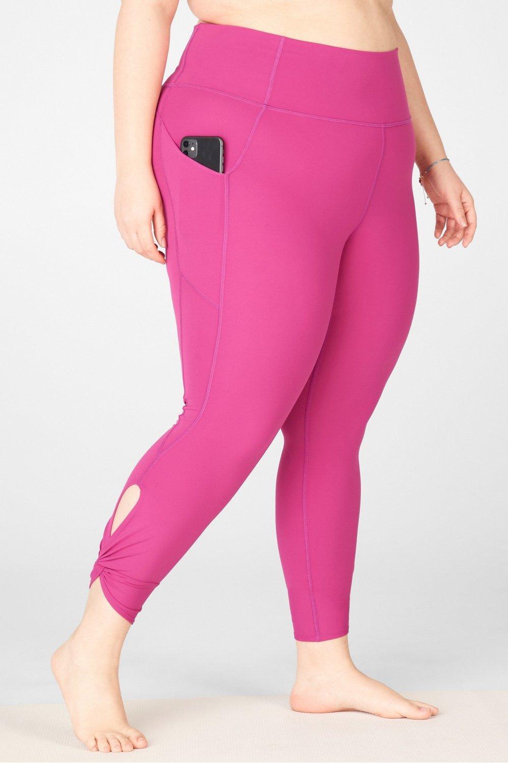 Fabletics Oasis High-Waisted Twist 7/8 Legging Womens pink plus Size 4X Product Image