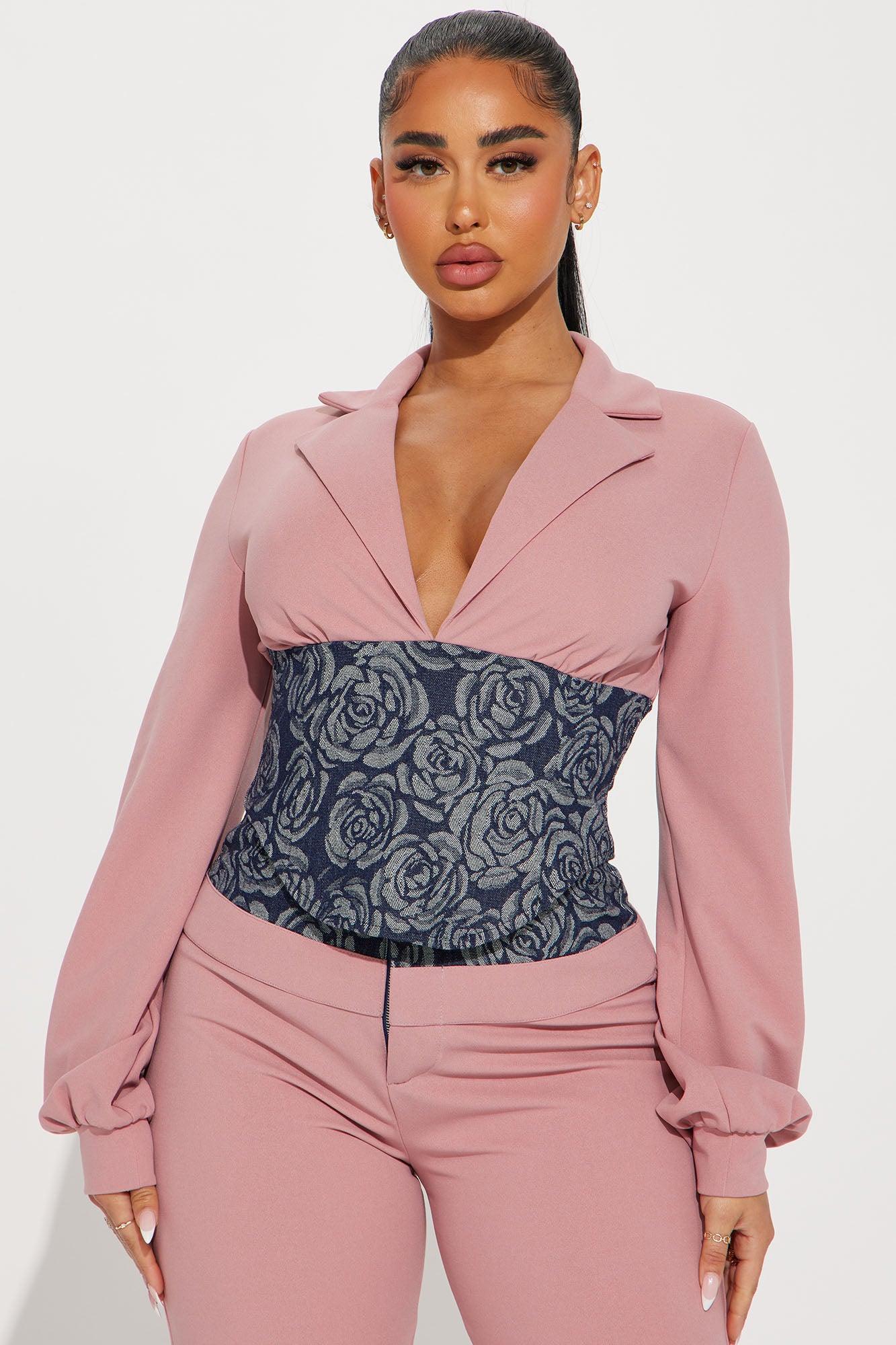Fiona Blazer Pant Set - Mauve Product Image