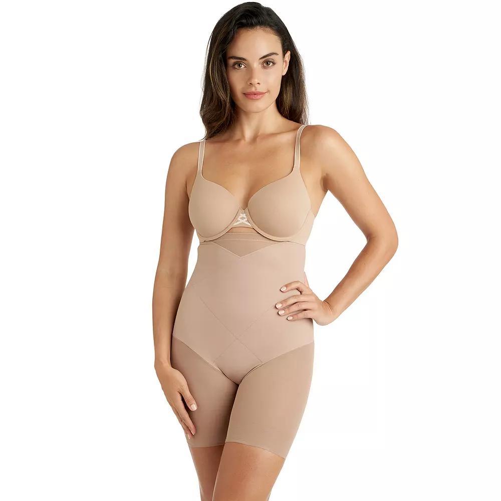 Women's Naomi & Nicole® Extra-Firm Control Shapewear Inside Magic® Tummy Tuck High Waist Thigh Slimmer 7609, Size: XXL, Stucco Product Image