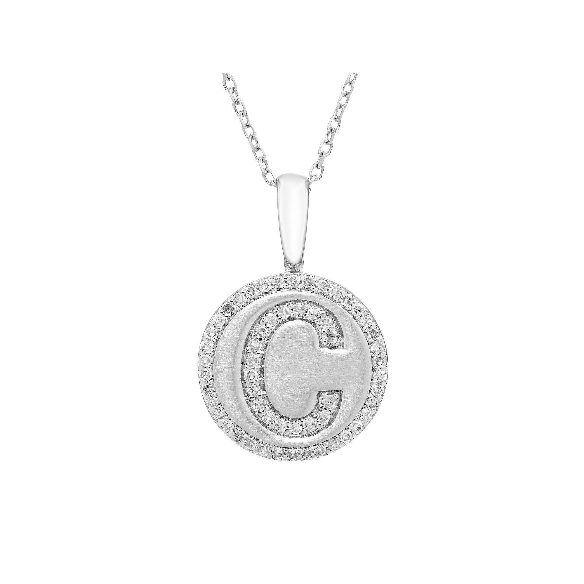 It's Personal Sterling Silver & Diamond Accent Initial Pendant Necklace, Women's, Size: 18" Product Image