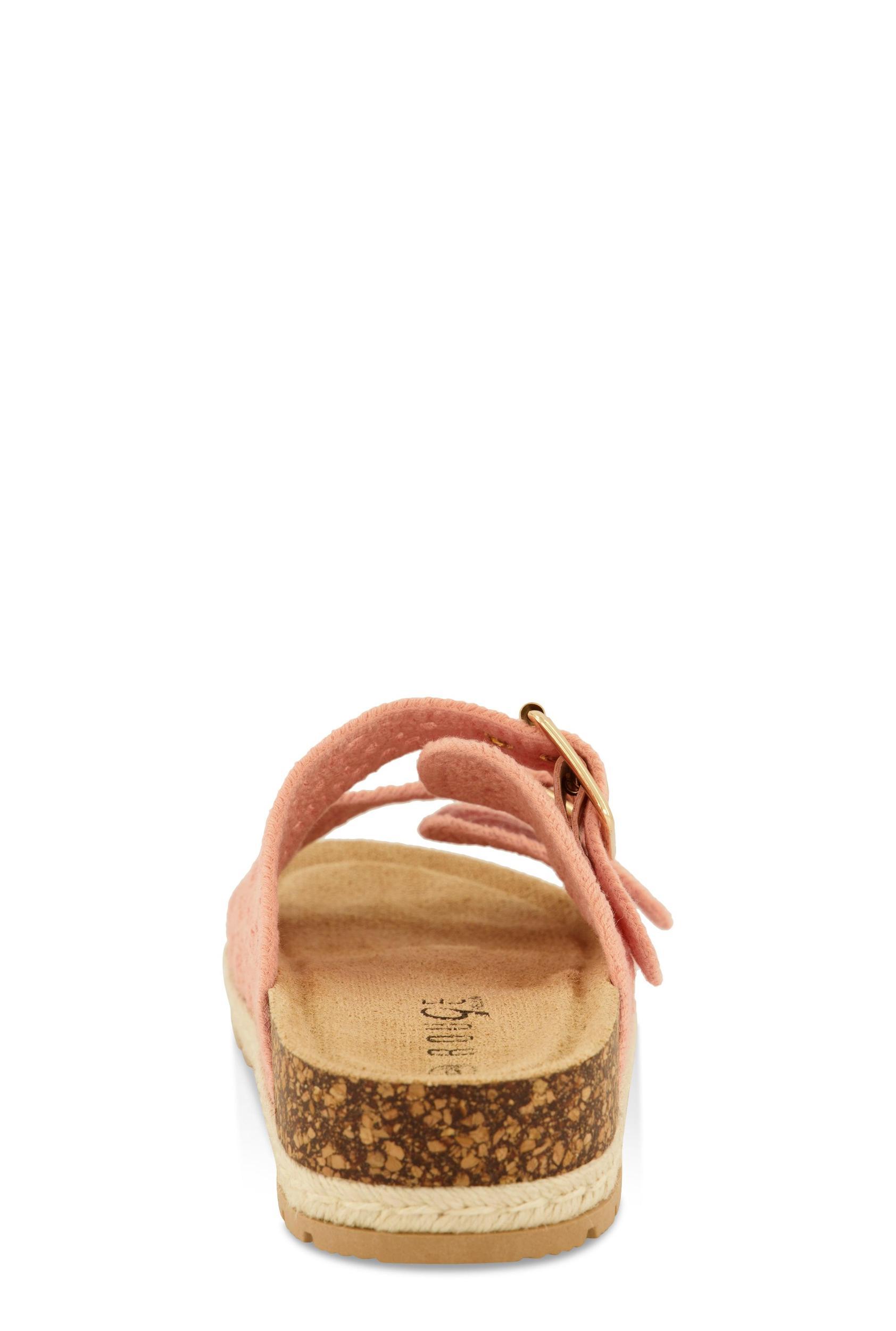 Womens Crochet Double Buckle Espadrille Footbed Sandals Product Image