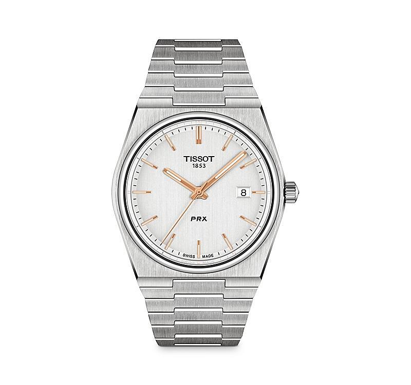Tissot Mens Prx Automatic Stainless Steel Tonneau Bracelet Watch Product Image