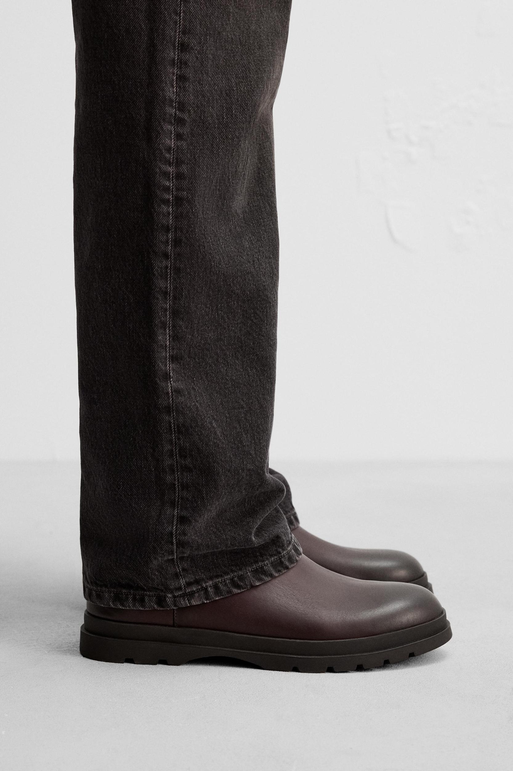 MID CALF LEATHER BOOTS Product Image