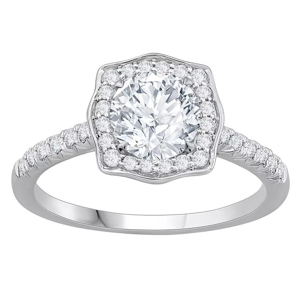Diamond Medley 14k White Gold 1 1/3 Carat T.W. Lab-Grown Diamond Engagement Ring, Women's, Size: 7, 14k Whgold Product Image