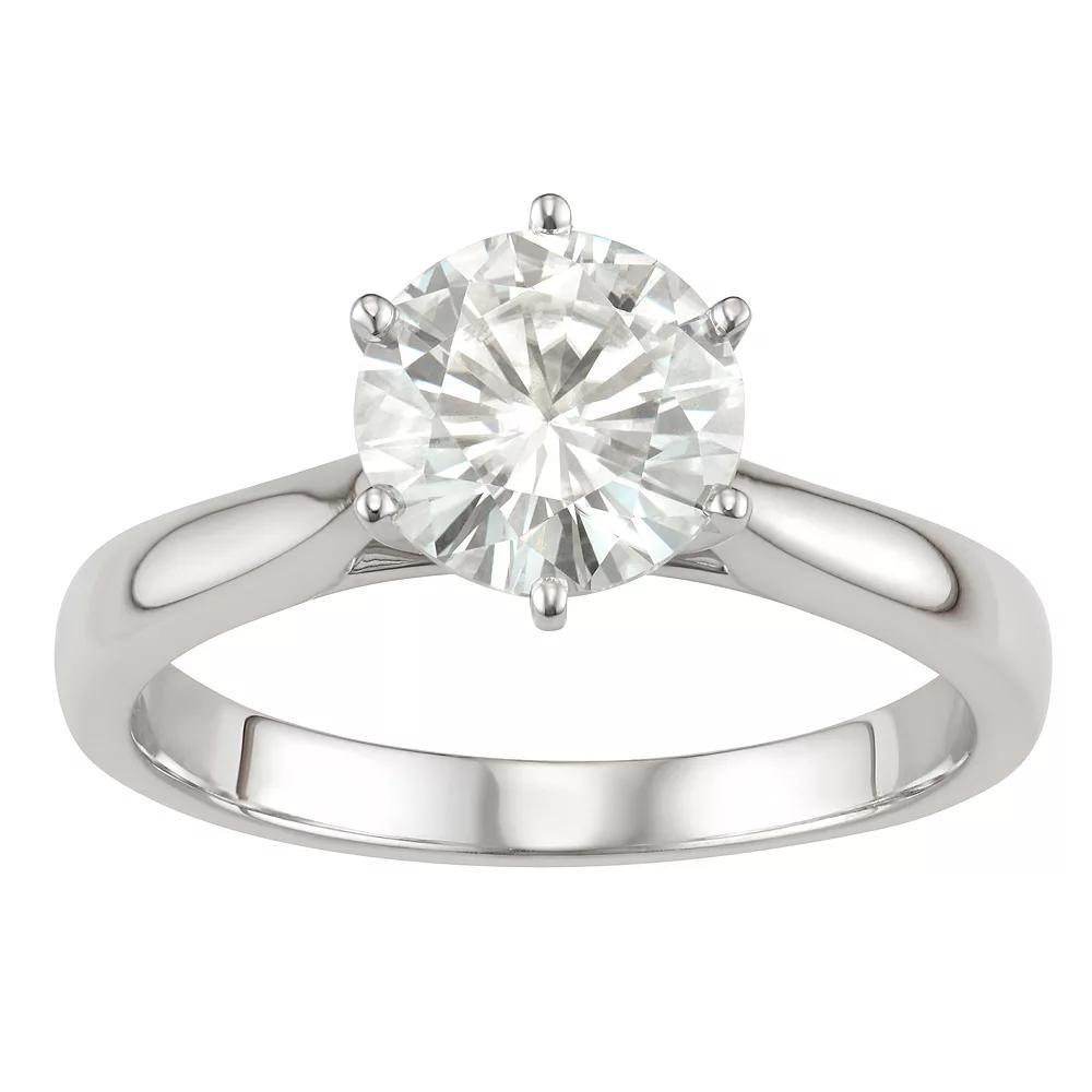 14k Gold 1 9/10 Carat T.W. Lab-Created Moissanite 6-Prong Solitaire Ring, Women's, Size: 8, White Product Image