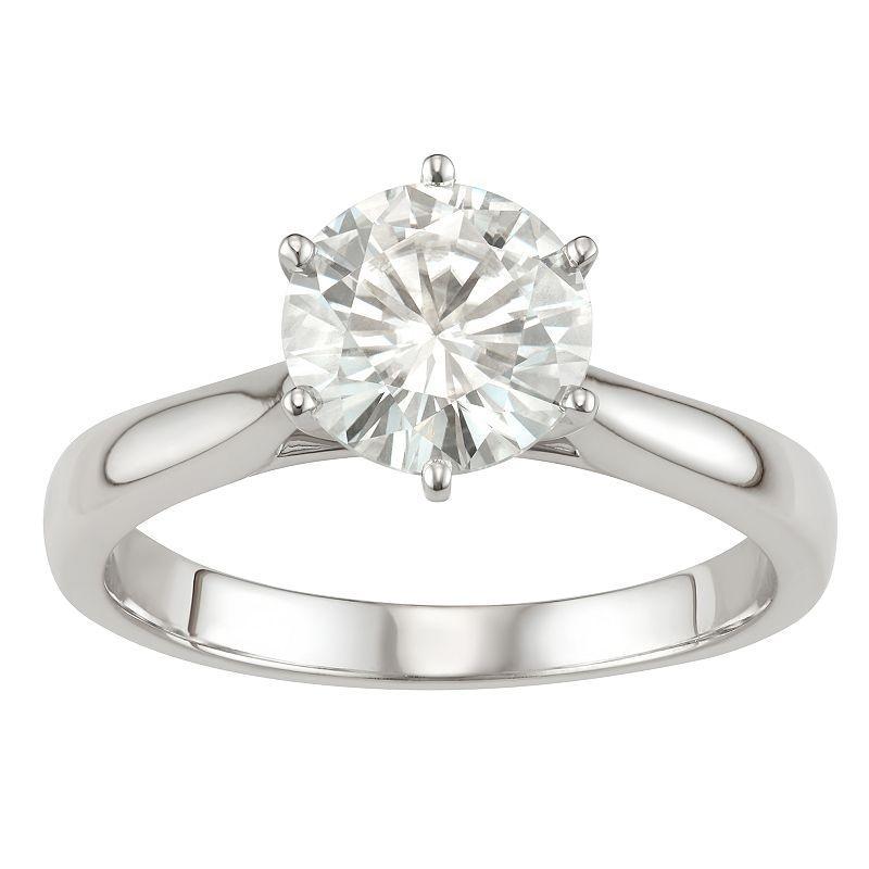 14k Gold 1 9/10 Carat T.W. Lab-Created Moissanite 6-Prong Solitaire Ring, Women's, Size: 8, White Product Image