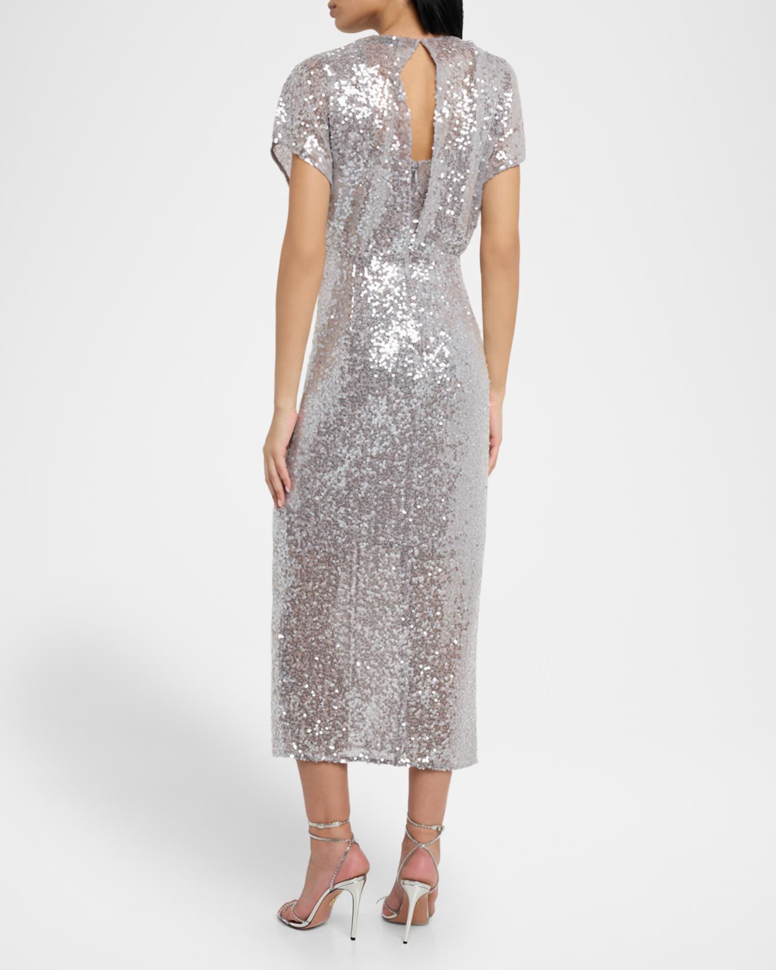 Jackie Twisted Sequined Midi Dress Product Image