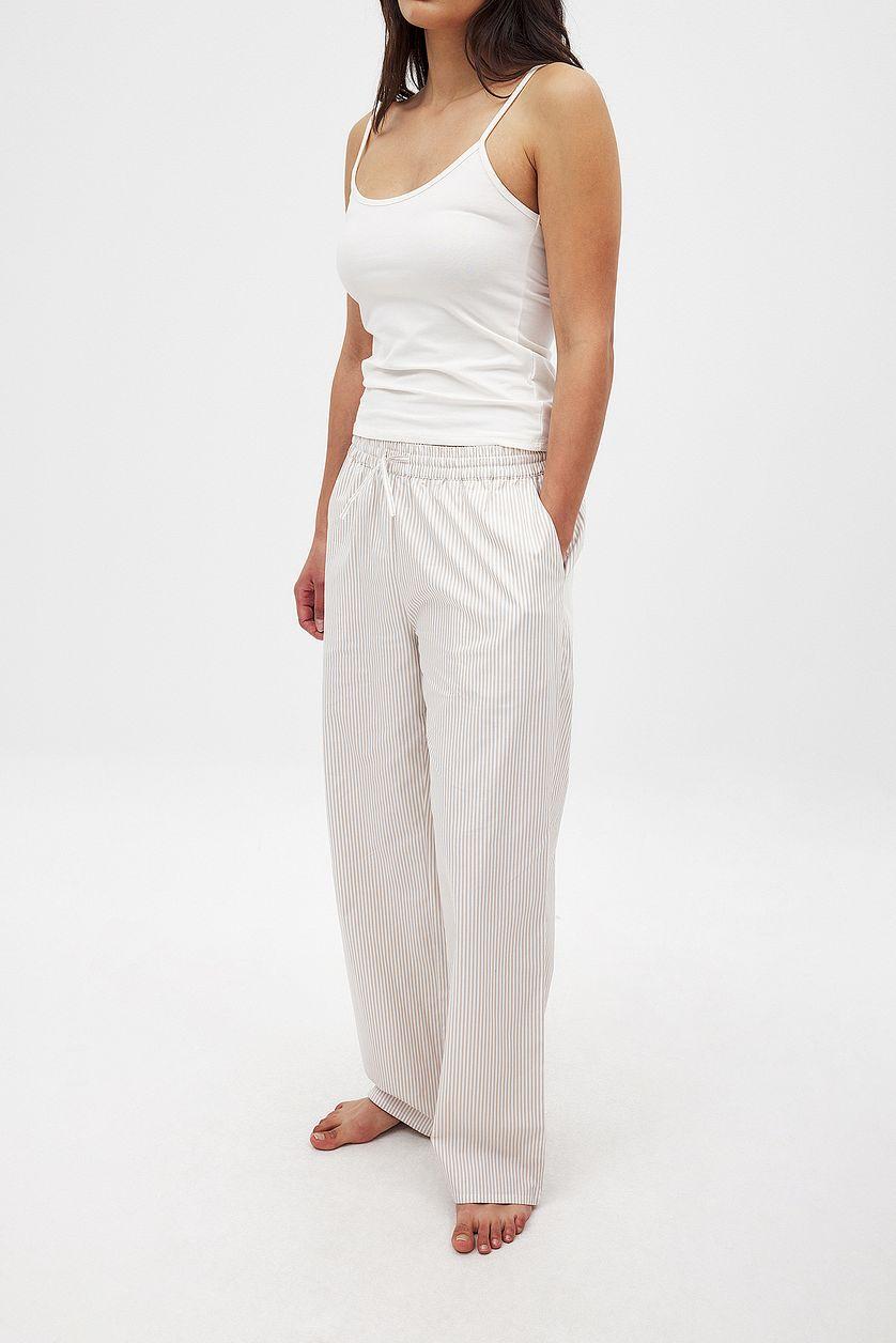Cotton Wide Elastic Waist Pants Product Image