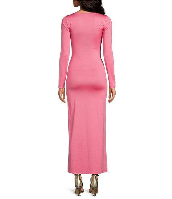 Gianni Bini Column Icon Knit Scoop Neck Long Sleeve Bodycon Dress Product Image
