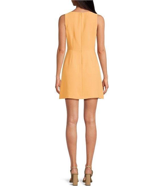 Gianni Bini Charlotte Crepe Boat Neck Sleeveless A-Line Mini Dress Product Image