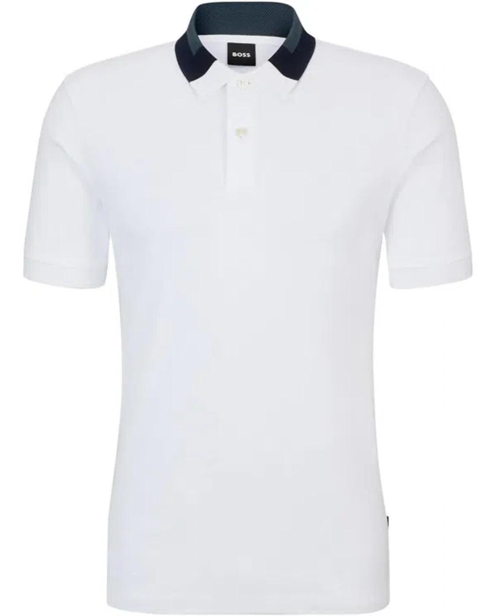 contrasting-collar polo shirt Product Image