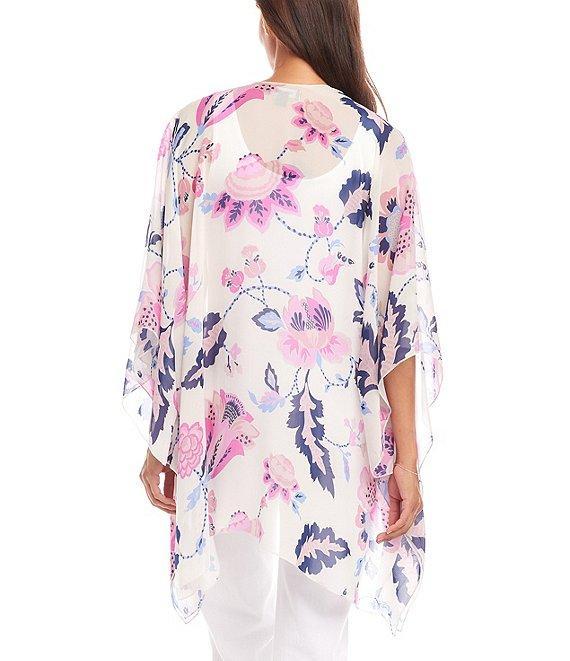Karen Kane Floral 3/4 Sleeve Open Front Kimono Product Image