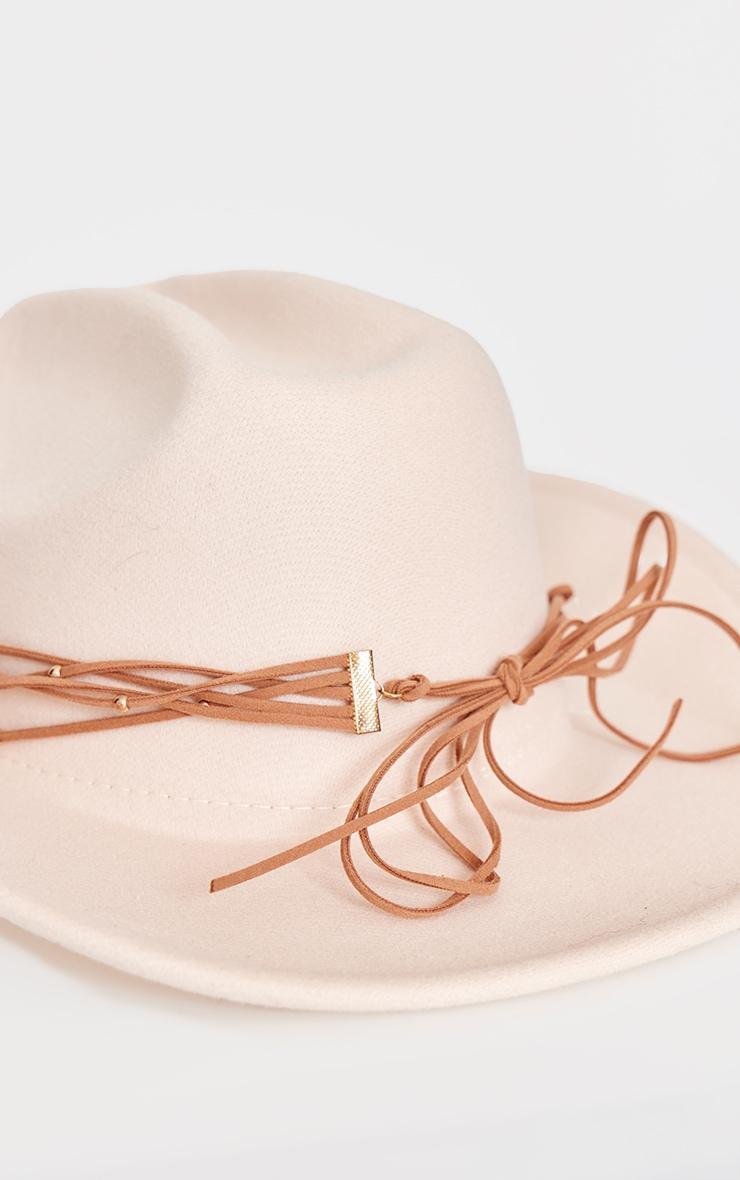 Cream Beaded Trim Cowboy Hat Product Image