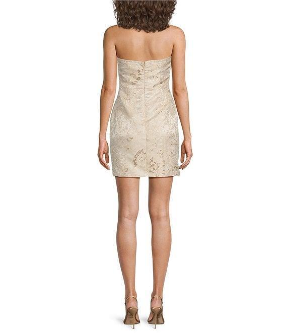 Sugarlips Jewel Jacquard Bow Strapless Neck Sleeveless Mini Dress Product Image